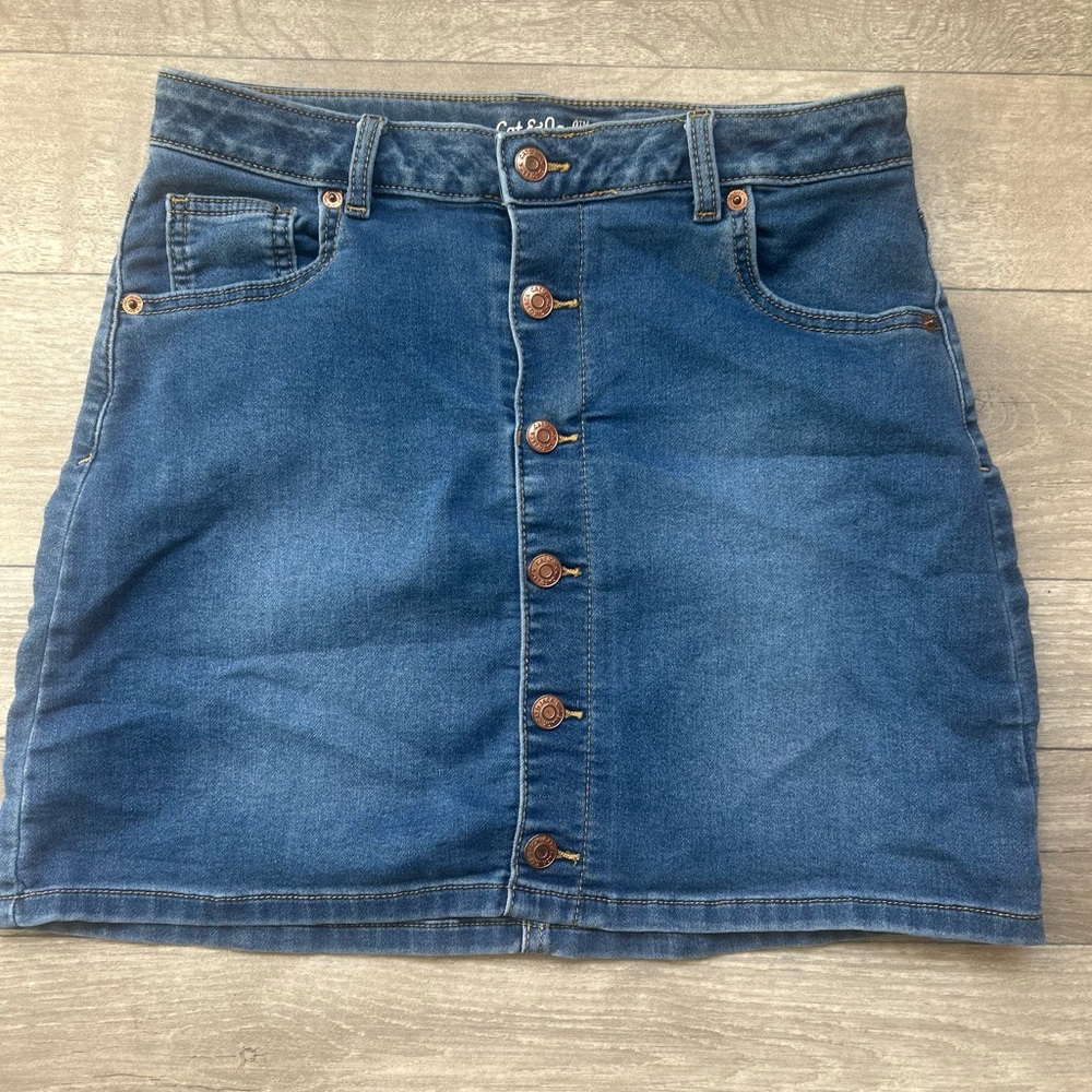 Cat & Jack Blue Denim Button Skirt